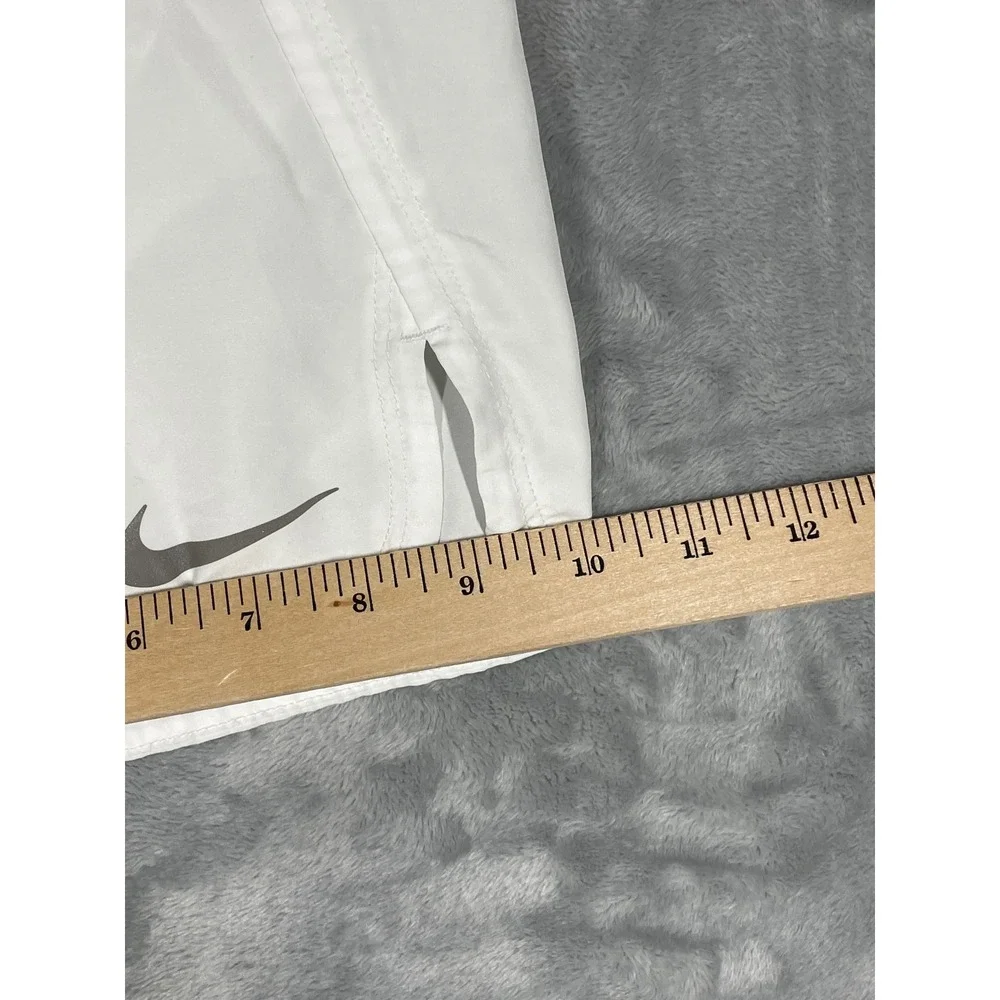 Nike Dri-FIT Womens White Running Shorts XS Athletic Liner Zip Pocket 4380